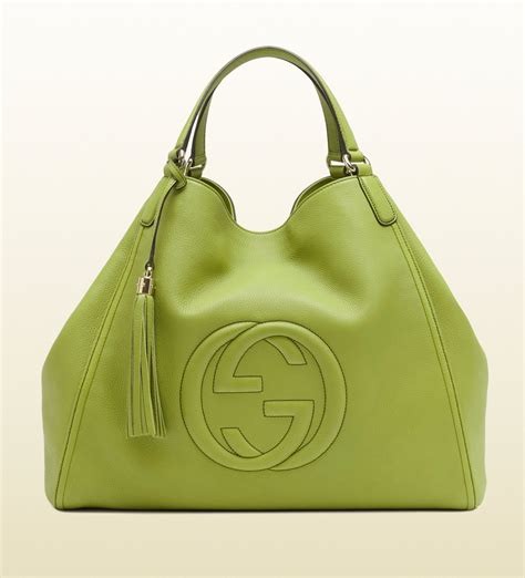 lime green gucci bag|Gucci green shopping bag.